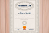 Certificate Of Achievement Template Free Vector In Certificate Of Accomplishment Template Free