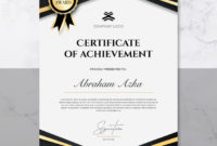 Certificate Of Achievement Template Psd File Premium Pertaining To Certificate Of Accomplishment Template Free