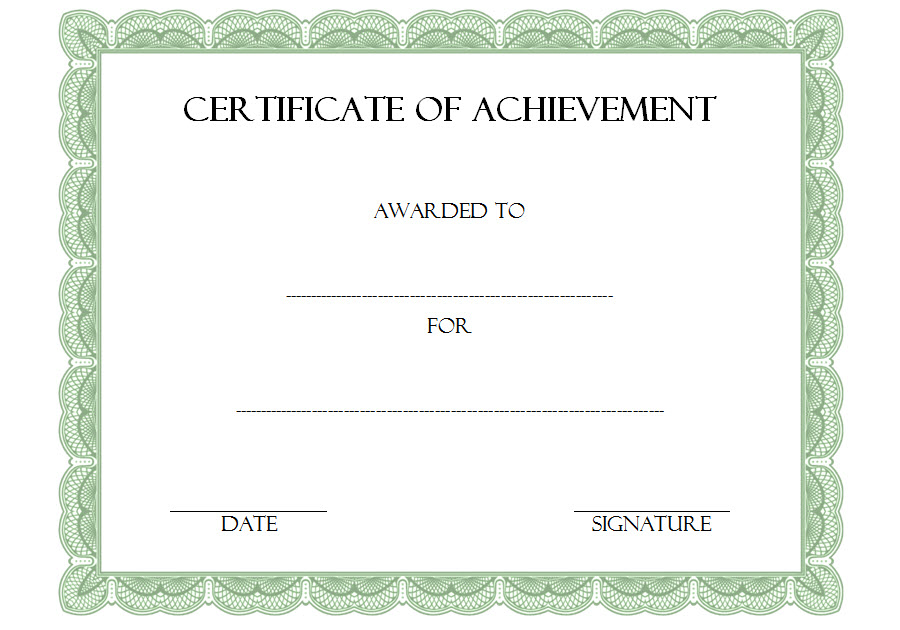 Certificate Of Achievement Template Word Free 10 Awards Inside Free Word Certificate Of Achievement Template