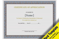 Certificate Of Appreciation Editable Word Template With Regard To Recognition Certificate Editable