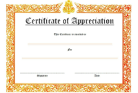 Certificate Of Appreciation Template Word 10 Best Ideas Intended For Amazing Printable Certificate Of Recognition Templates Free