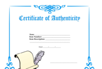 Certificate Of Authenticity Template Download Printable In Certificate Of Authenticity Templates