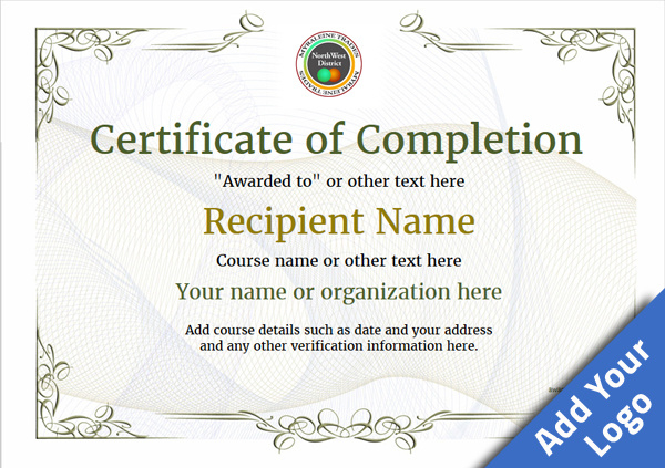 Certificate Of Completion Free Quality Printable Inside Free Certificate Of Completion Free Template Word