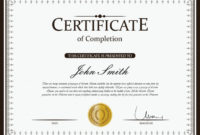 Certificate Of Completion Premium Vector In Certificate Of Completion Templates Editable