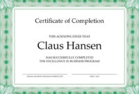 Certificate Of Completion Template 1 Pdf Format E Within Awesome Certificate Of Completion Templates Editable