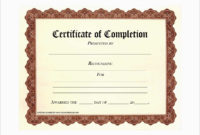 Certificate Of Completion Template Free Printable Free Throughout Certificate Of Completion Template Free Printable