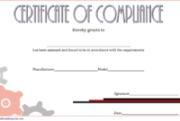 Certificate Of Compliance Template 10 Premium Designs Regarding Printable Certificate Of Compliance Template
