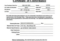 Certificate Of Conformance Template Business Mentor Pertaining To Quality Certificate Of Conformance Template