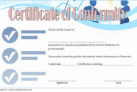 Certificate Of Conformity Templates 7 New Designs Free Within Quality Certificate Of Conformance Template