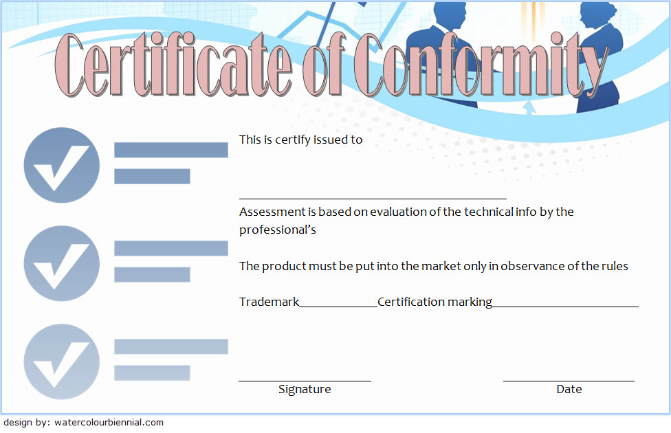 Certificate Of Conformity Templates 7 New Designs Free Within Quality Certificate Of Conformance Template