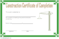 Certificate Of Construction Completion 10 Best Template With Certificate Of Construction Completion