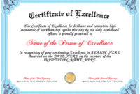 Certificate Of Excellence Certificates Templates Free Pertaining To Free Certificate Of Excellence Template