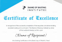 Certificate Of Excellence For Skating Design Template In With Regard To Certificate Of Excellence Template Word