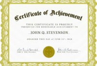 Certificate Of Excellence Template Free Download Within Academic Achievement Certificate Templates