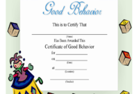 Certificate Of Good Behavior For Kids Free Download Within Good Behaviour Certificate Editable Templates