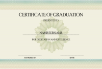 Certificate Of Graduation Mydraw Pertaining To Outstanding Volunteer Certificate Template
