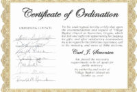 Certificate Of Ordination Template For Minister License Intended For Quality Ordination Certificate Templates