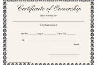 Certificate Of Ownership Template Great Sample Templates Inside Printable Ownership Certificate Template