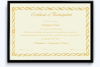 Certificate Of Participation 13 Word Layouts Within Awesome Award Certificate Templates Word 2007