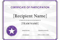 Certificate Of Participation Certificate Of For Free Participation Certificate Templates Free Printable