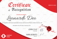 Certificate Of Recognition Design Template In Psd Word Intended For Template For Recognition Certificate
