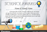 Certificate Template For Science Award — Stock Vector For Best Science Achievement Certificate Templates
