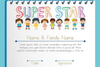 Certificate Template For Super Star With Many Children For Star Student Certificate Template