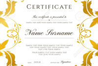 Certificate Template Gold Border Editable Design For Inside Award Certificate Border Template