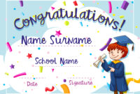 Certificate Template With Kid In Graduation Gown Pertaining To Free Kids Certificate Templates