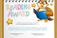 Certificate Template With Owl Reading Book Download Free Within Awesome Reading Certificate Template Free