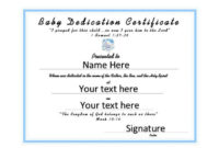 Certificate Templates Baby Dedication Certificates Throughout Free Fillable Baby Dedication Certificate Download