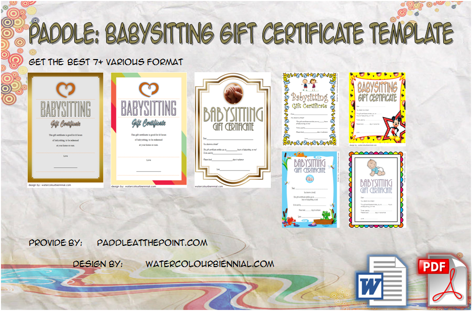 Certificate Templates Free Babysitting Gift Certificate Regarding Printable Babysitting Certificate Template