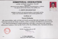 Certificate Templates Free Pastor Ordination Certificate Intended For Certificate Of Ordination Template