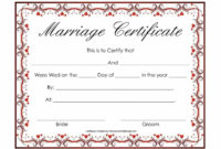 Certificate Templates Sample Marriage Certificates Throughout Marriage Certificate Editable Template