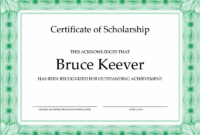 Certificate Templates With Regard To 10 Scholarship Award Certificate Editable Templates