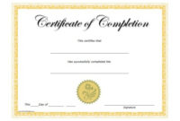 Certificates Of Completion Certificate Templates Pertaining To Free Certificate Of Completion Template Word
