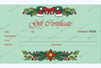 Christmas Gift Certificate Template 30 Word Layouts Intended For Free 10 Fitness Gift Certificate Template Ideas