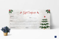 Christmas Tree Gift Certificate Template In Adobe Photoshop Throughout Merry Christmas Gift Certificate Templates