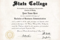 College Diploma Template Pdf Business Mentor Throughout College Graduation Certificate Template