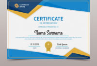 Colorful Certificate Template With Flat Design Free Vector Inside Editable Stock Certificate Template