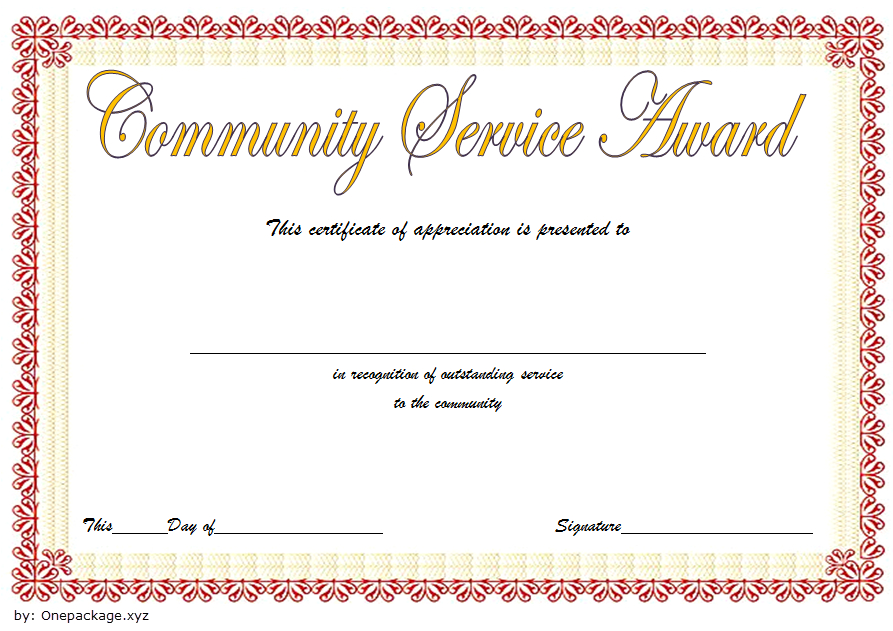 Community Service Certificate Template Free 12 Best Ideas Throughout Quality Certificate Of Service Template Free