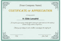 Company Employee Appreciation Certificate Design Template With Regard To Awesome Best Employee Award Certificate Templates