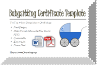 Completion Certificates Op Templates For Babysitting Gift Certificate Template