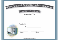 Computer Science Academic Achievement Certificate Template With Printable Academic Achievement Certificate Template