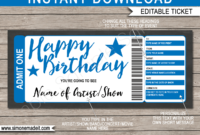 Concert Ticket Birthday Gift Certificate Template Within Movie Gift Certificate Template