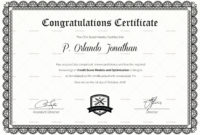 Congratulations Certificate Template In Congratulations Intended For Congratulations Certificate Template