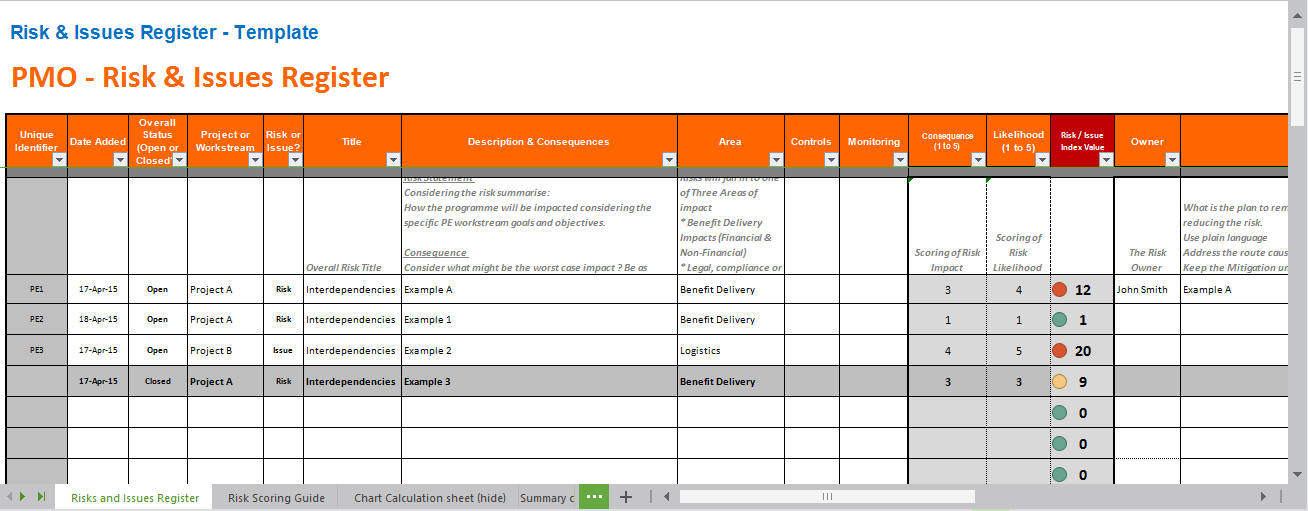 Consolidated Risk And Issues Log Inside Best Project Management Issues Log Template