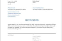 Construction Certificate Of Completion Template Hand Pertaining To Printable Certificate Of Completion Construction Templates
