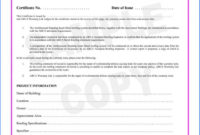 Construction Certificate Of Completion Template With Regard To Certificate Of Construction Completion Template