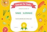 Cooking Course Certificate Vector Free Download Throughout Printable Chef Certificate Template Free Download 2020